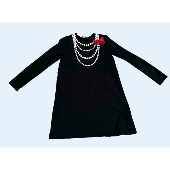 KATE SPADE Girls Youth Pearl Necklace Print Dress Size XL - Picture 2 of 6